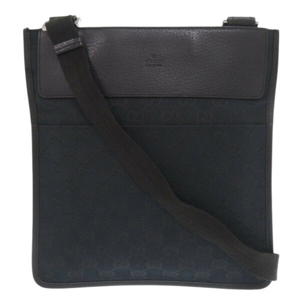 Gucci GG canvas leather black shoulder bag